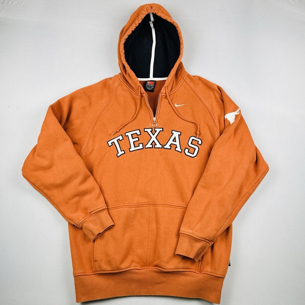 Vintage 2005 Nike Team Texas Longhorns Quarter Zip Hoodie Sweatshirt S